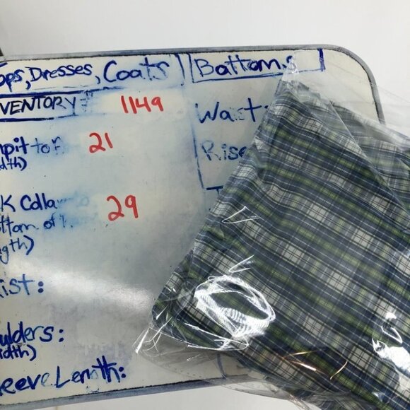 American Eagle  Outfitters blue green plaid button down mens medium - Picture 12 of 13